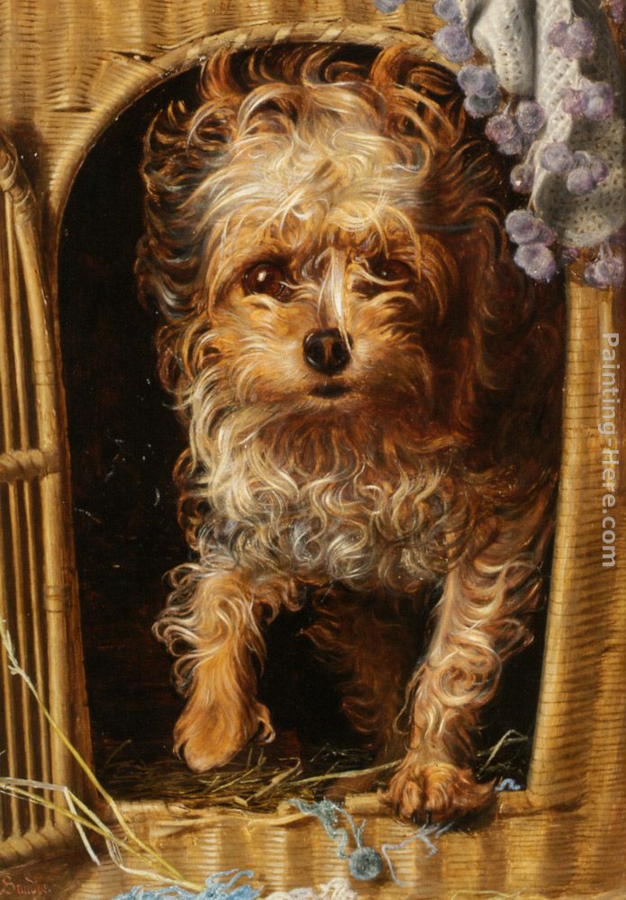 Darby in his Basket Kennel painting - Anthony Frederick Sandys Darby in his Basket Kennel art painting